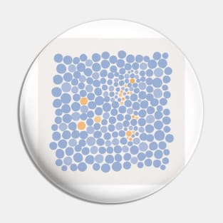 Retro Blue Yellow Polka Dots Pin