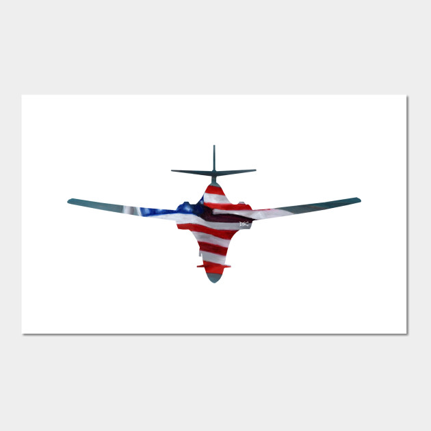 B 1 Bomber American Flag Silhouette Plane Posters And Art