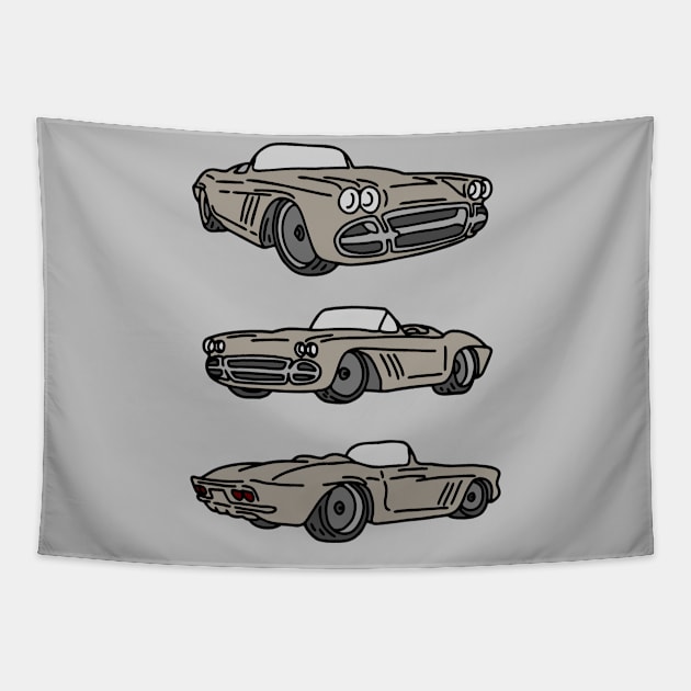 cars vintage retro Tapestry by fokaction