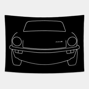 Triumph Spitfire outline graphic (white) Tapestry