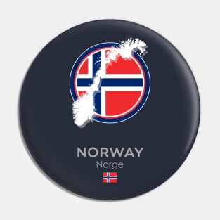 Norway Map and Flag Pin