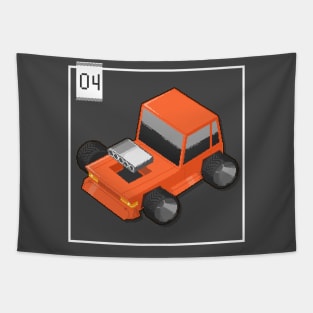 04 - Pixel Cars - Little Orange Tapestry