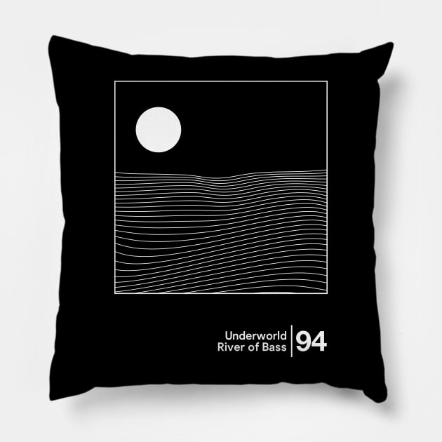 Underworld - River of Bass / Minimal Style Graphic Artwork Design Pillow by saudade