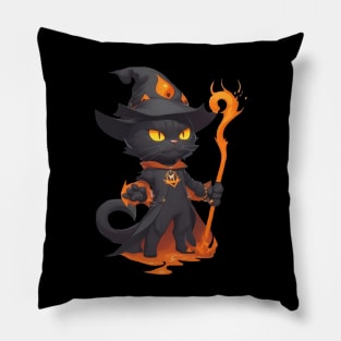 Mystic Mage Cat - Caravaggio Purravaggio Pillow