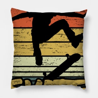 Vintage Skate Skateboard Skateboarding Cloathing Kickflip Ollie Pillow