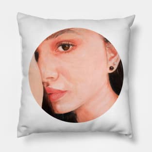 Staring girl portrait Pillow