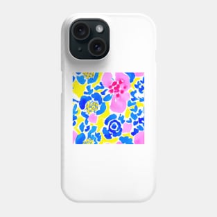 Preppy colors abstract flowers Phone Case