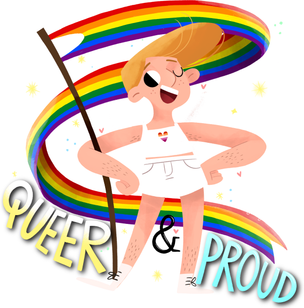 Queer & Proud - L heart T-Shirt by Gummy Illustrations
