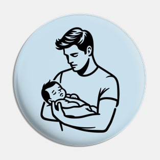 Daddy Holding Sleeping Baby Pin