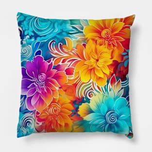 Rainbow flowers Pillow