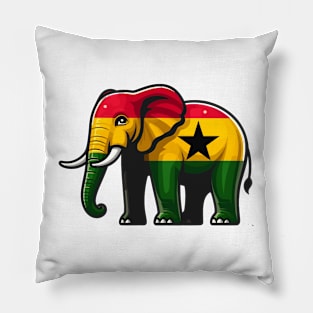 Ghana Flag Elephant Pillow