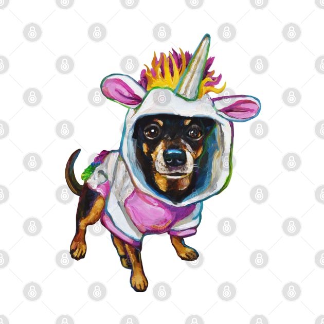 Cute Chihuahua in a Unicorn Outfit by RobertPhelpsArt