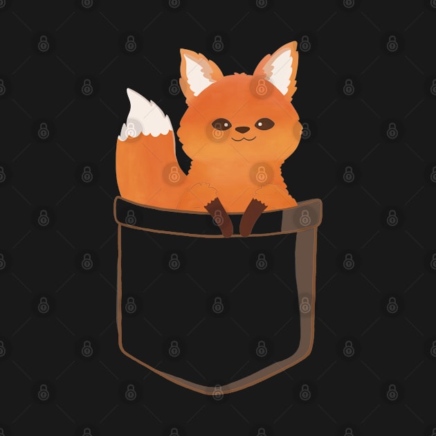 Baby Fox in a Pocket by awesomesaucebysandy