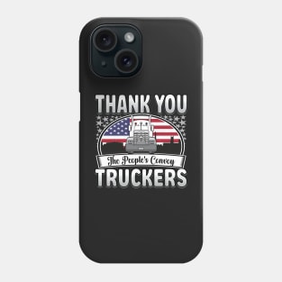 FREEDOM CONVOY - PEOPLES CONVOY US FLAG WASHINGTON DC 2022 SILVER GRAY GRADIENT LETTERS Phone Case