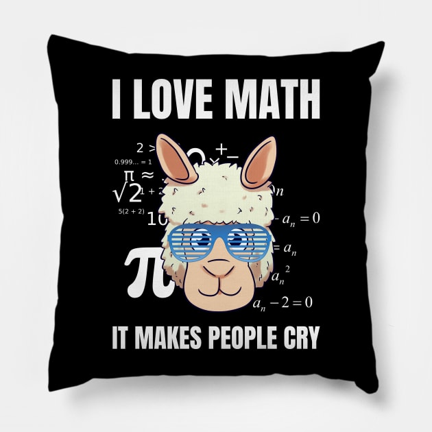 I Love Math It Makes People Cry Math Teacher Pillow by Crazy Shirts
