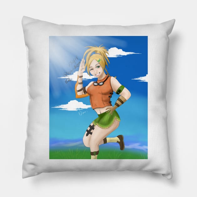 Smiling Rikku Pillow by Sephiroth1204