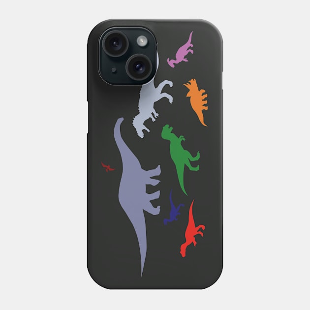 Colorful Dinosaurs Phone Case by SakuraDragon