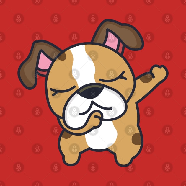 Dabbing French Bulldog Cute Dog cartoon by Kawaii Bomb