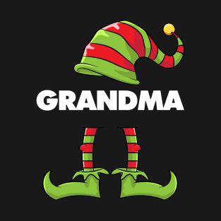 Grandma Elf Funny Matching Christmas Costume Family T-Shirt