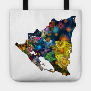 Spirograph Patterned Nicaragua Departments Map Tote