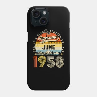 Awesome Since June Vintage 65th Birthday Phone Case