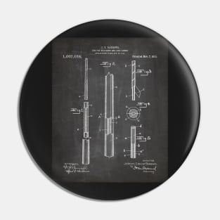 Pool Cue Patent - 9 Ball Art - Black Chalkboard Pin