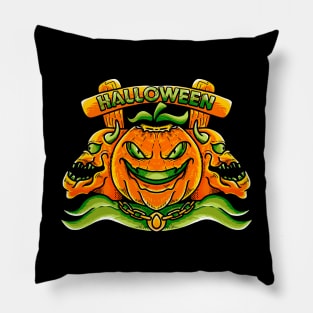 Halloween Pumpkins Monster with Skull Pillow