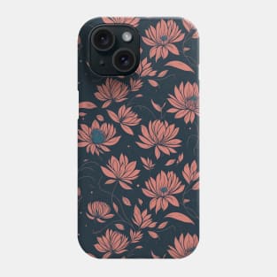 seamless tiled flora trees abstract soft paint Japanese style unique Phone Case