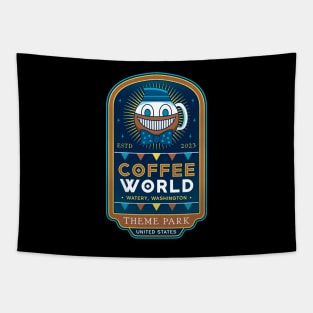 Watery Coffee World Tapestry