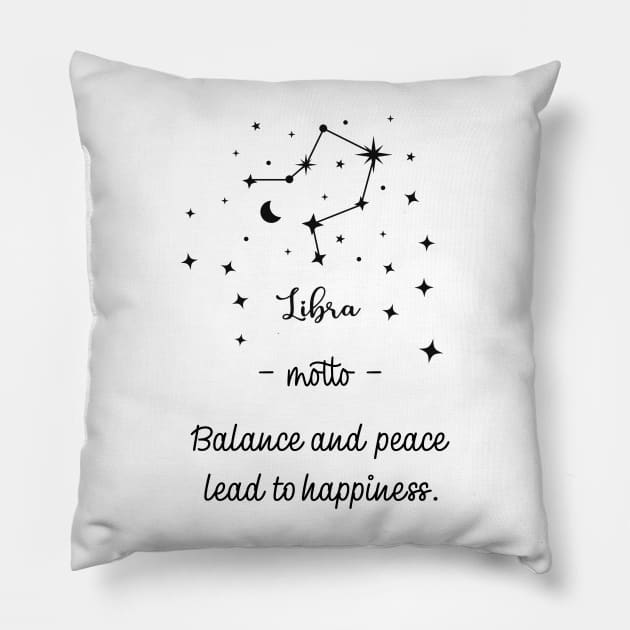 Key phrases of the zodiac signs: Libra Pillow by Ludilac