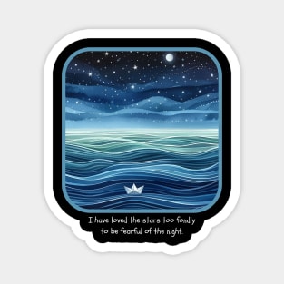 Tranquil Voyage: A Night Seascape Magnet