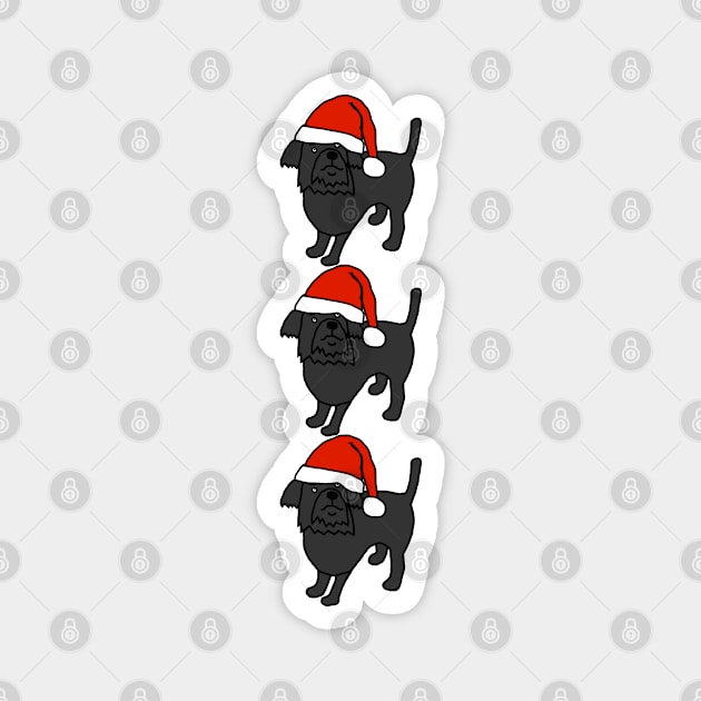 Stack of Cute Christmas Santa Dogs Magnet by ellenhenryart