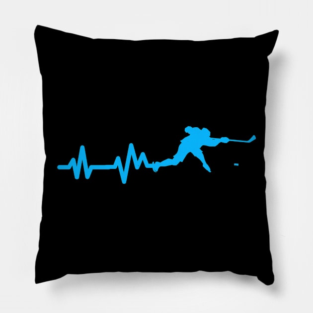 Hockey Player Heartbeat Pillow by EQDesigns