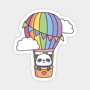 Cute Panda In Hot Air Balloon Doodle Magnet