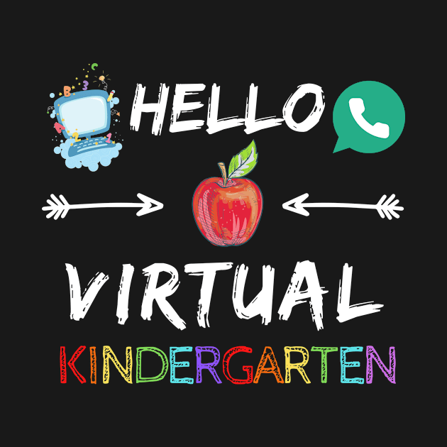 Back to School Virtual Kindergarten Shirt 2020 Zoom Kids Learn Children Teaching Education Student September Halloween Funny Sarcastic Class Motivational Inspirational Birthday Gift by EpsilonEridani