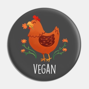 Peaceful Vegan Chicken - Dark Pin