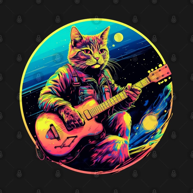 Cat Playing Guitar Funny Cat With Guitar Cute Cat Guitar by OscarVanHendrix