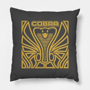 Cobra Hood Art (Gold on Dark Gray) Pillow