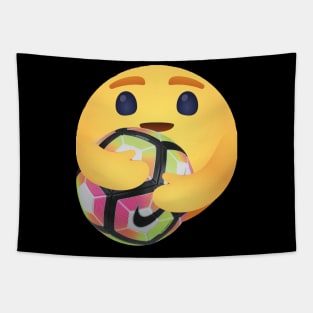 I love Soccer new hug emoji reaction ball Tapestry