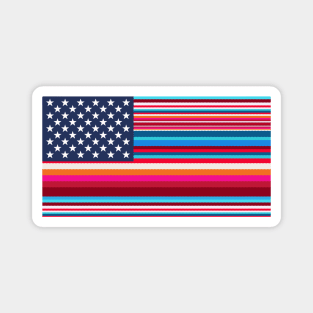 Proud Mexican American // Serape American Flag // USA Serape Magnet