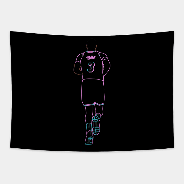 Dwyane Wade Miami Vice Neon Tapestry by xRatTrapTeesx