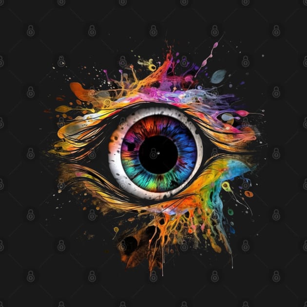 Colourful Eye In A Black Sky by TooplesArt