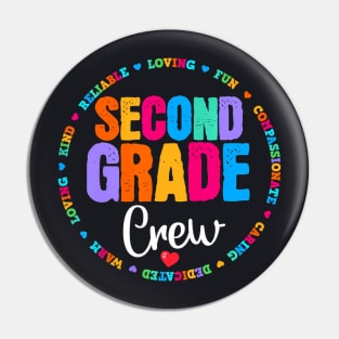 Second Grade Crew 2Nd Back To School Teacher Team Squad Pin