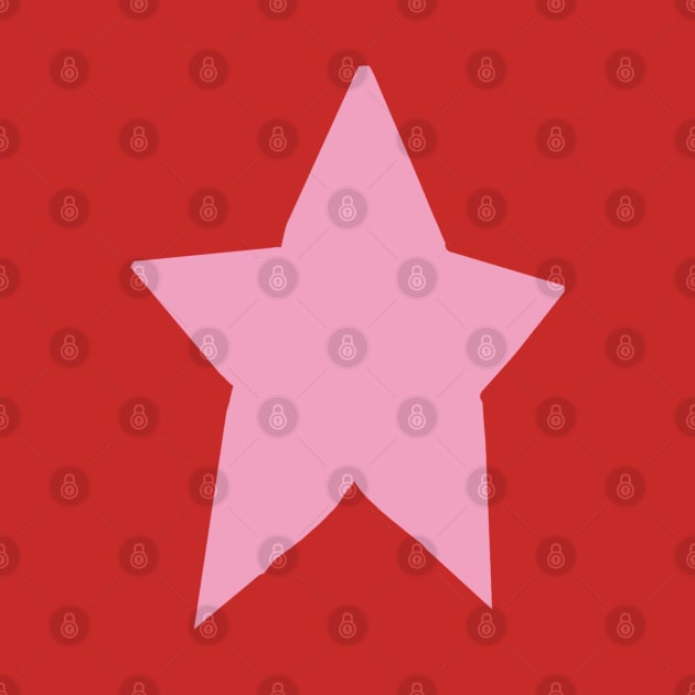 Pink Star On Red by ellenhenryart