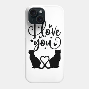 Romantic Cats Silhouettes Phone Case