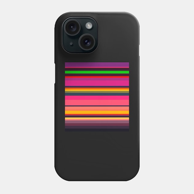 Neon Sunset Stripes Pink Phone Case by fionatgray