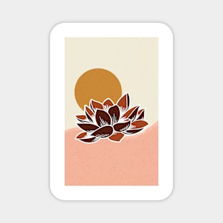 Minimalist Terracota Lotus Flower Magnet