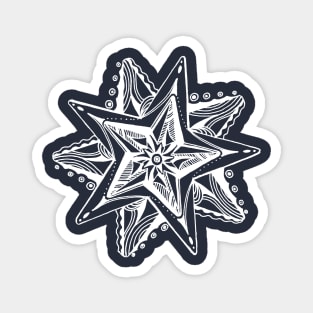 Star Tangles 4 - White Lines - Variations Magnet