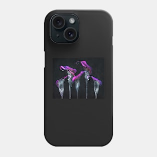 Five Three Calla Lilies black background Phone Case