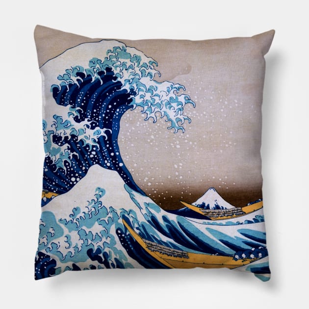 Hokusai Great Wave Off Kanagawa Pillow by bragova